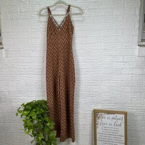 Women's No Comment jumpsuit brown chevron pattern